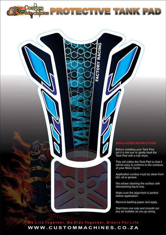 Yamaha Factory Racing Blue Motor Bike Tank Pad Protector