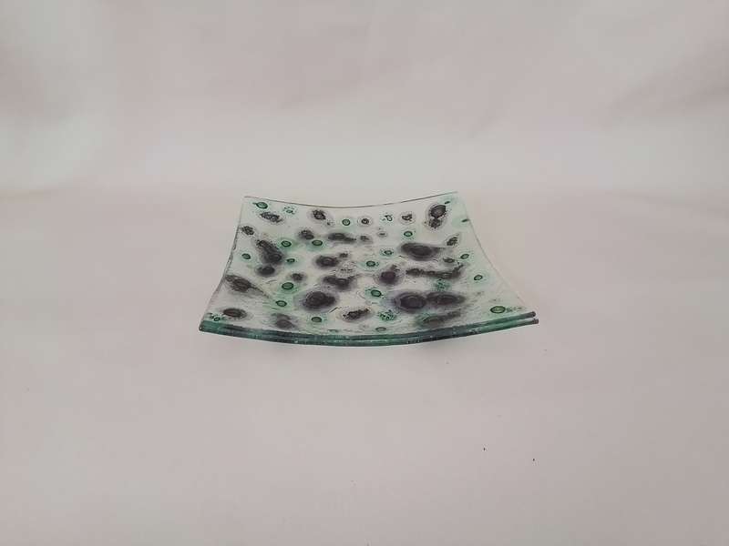 19cm Square Bubbled Decor Plate