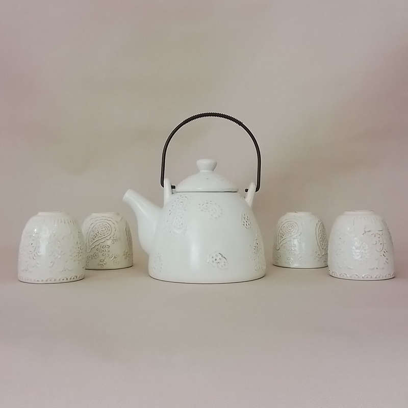 Japanese Style Tea Set with Serving Plates