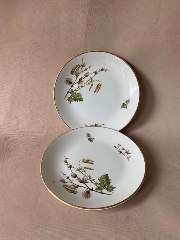 Staffordshire Ridgway Pussy Willow Side Plates