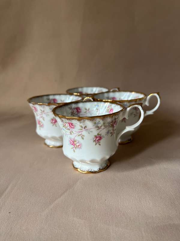 Queen Anne Harmony Rose Tea Cups