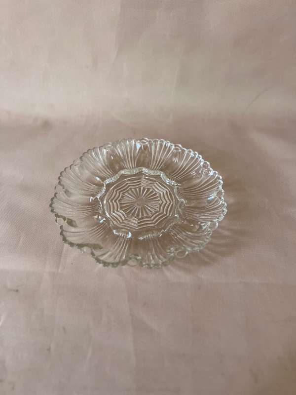 Cut Glass Hors d'oeuvre Serving Plate