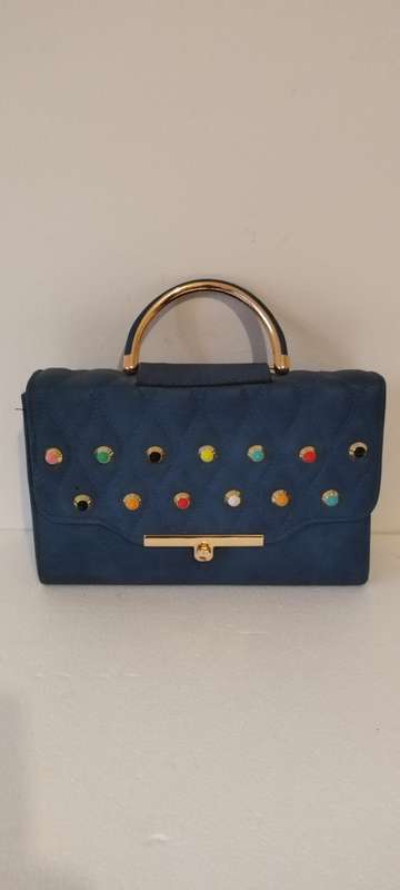 Ladies Navy Stud Handbag