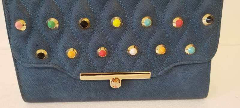 Ladies Navy Stud Handbag
