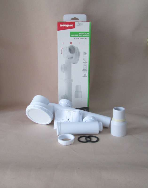 Wirquin Extra Flat Double Sink Waste Pipe - New