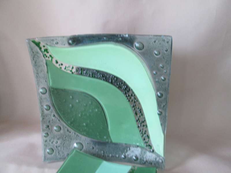 Gorgeous Curved Bubbled Glass Serving Set