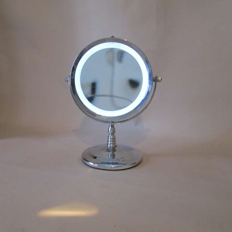 Double Sided Mirror Stand with Built-In Ring Light