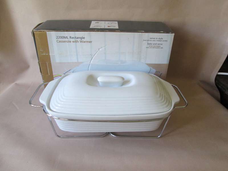 2200ml Rectangle Casserole with Warmer