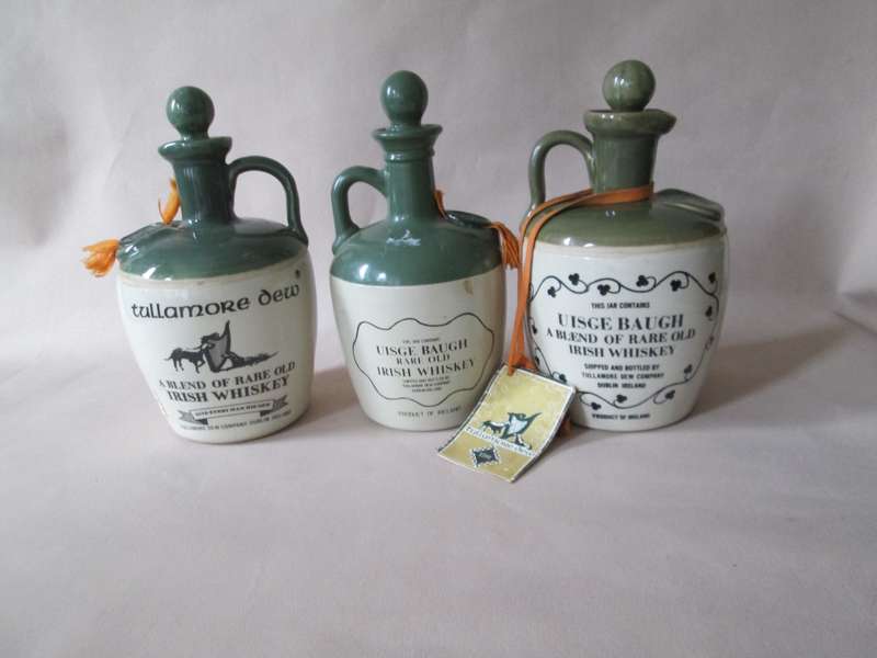 Set of 3 Ceramic Whisky Decanters