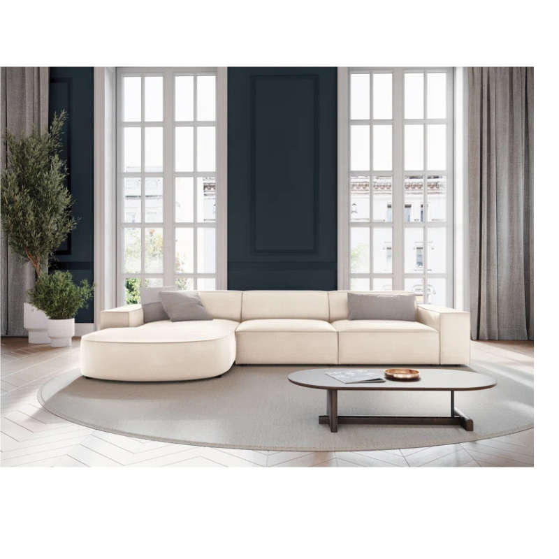 Marcel Velvet 3 Seater Right Sectional Sofa 