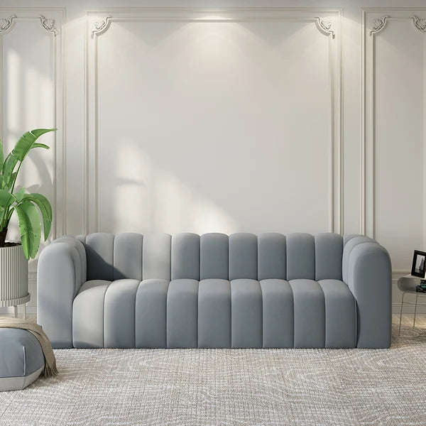 Channel Panel Tufted 3 Seater Sofa