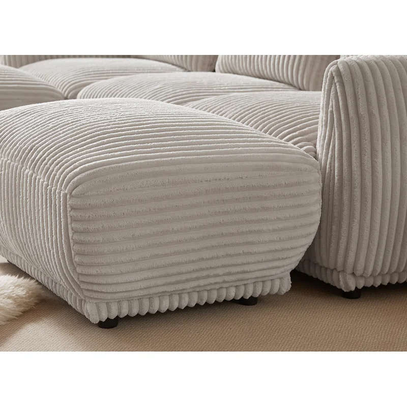 Elsa 3 Seater Corduroy Sectional Sofa