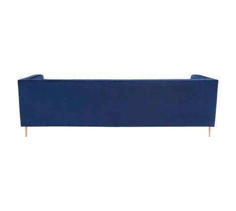 Ella Blue Velvet Channel 3 Seater Sofa