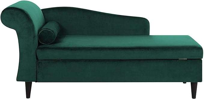 Larah Velvet Chaise Lounge with Storage