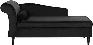 Larah Velvet Chaise Lounge with Storage