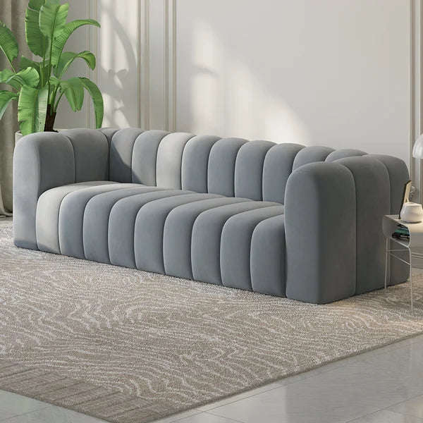 Channel Panel Tufted 3 Seater Sofa