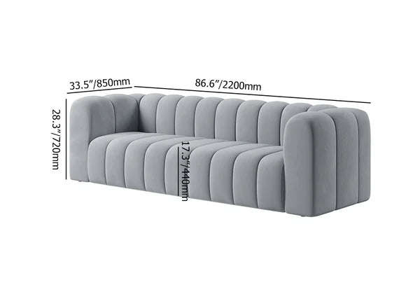 Channel Panel Tufted 3 Seater Sofa