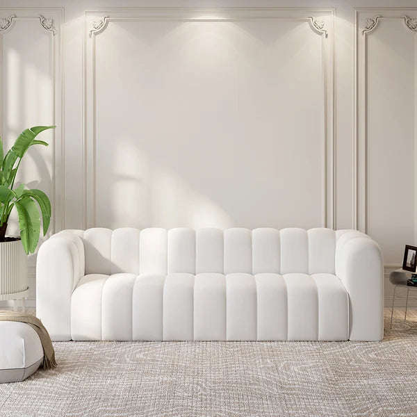 Channel Panel Tufted 3 Seater Sofa