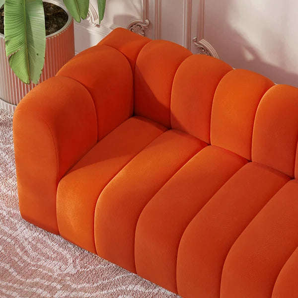 Channel Panel Tufted 3 Seater Sofa