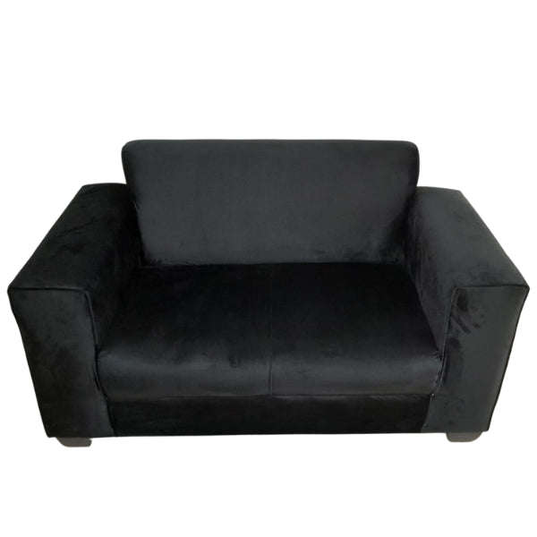 Amy Black Velvet 2 Seater Sofa - With Pillows