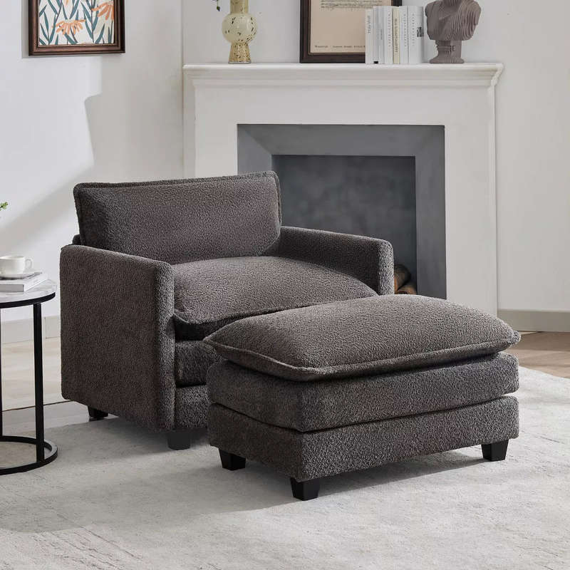 Marco 1 Seater Sofa Armchair with Ottoman