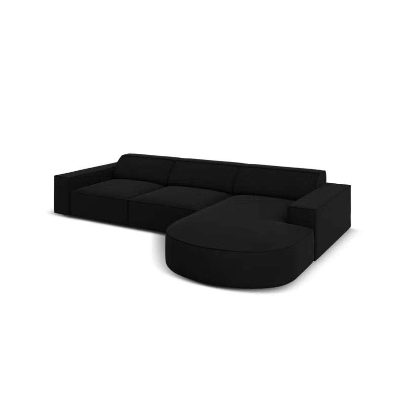 Marcel Velvet 3 Seater Left Sectional Sofa 