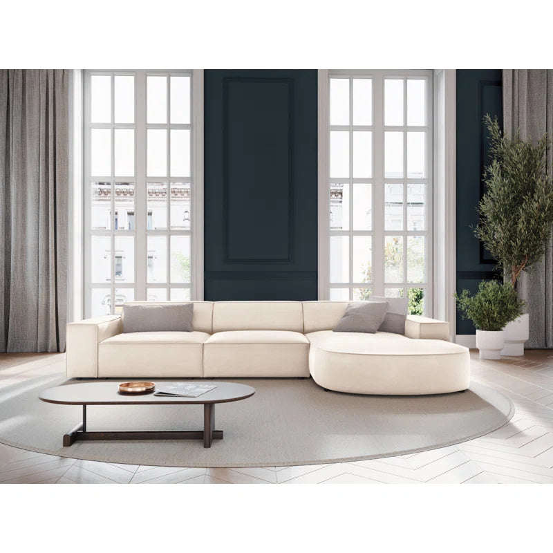 Marcel Velvet 3 Seater Left Sectional Sofa 
