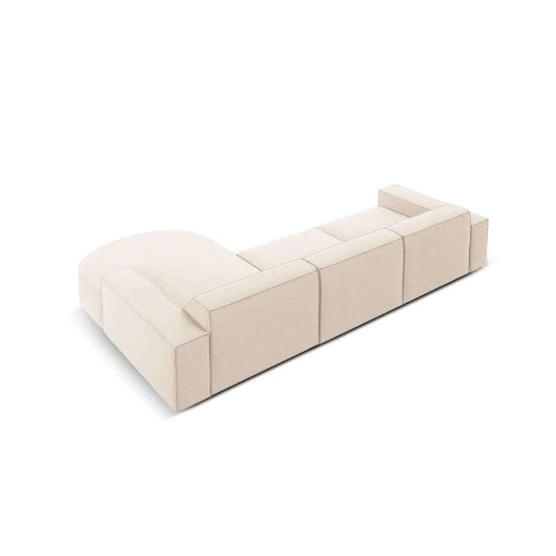 Marcel Velvet 3 Seater Left Sectional Sofa 