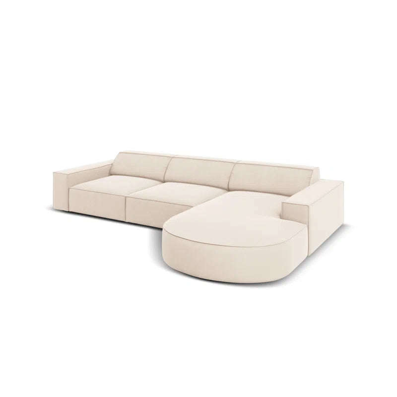 Marcel Velvet 3 Seater Left Sectional Sofa 