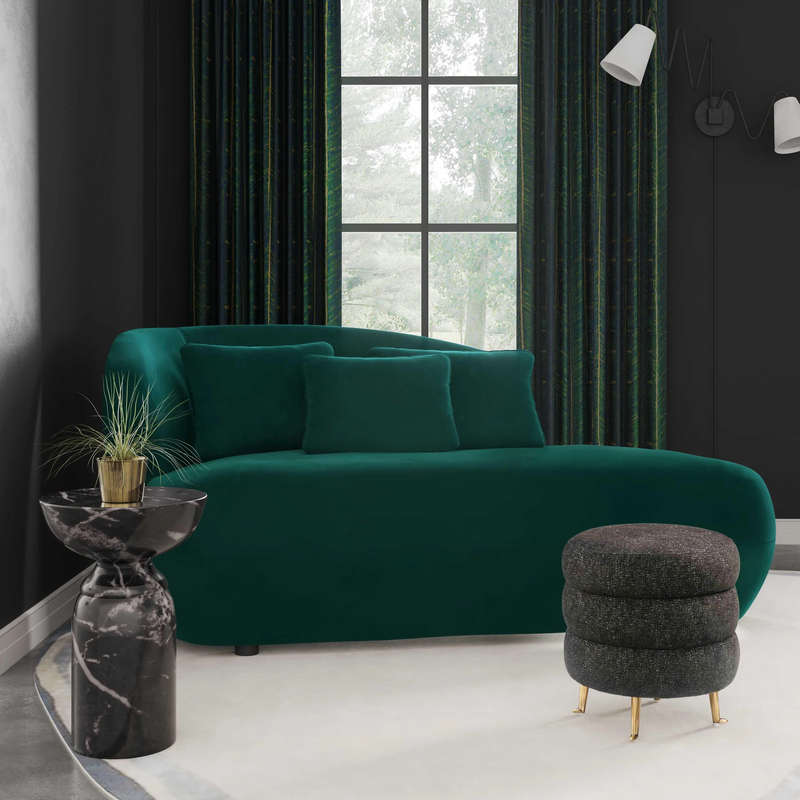 Zivah Velvet Day Bed Chaise Sofa