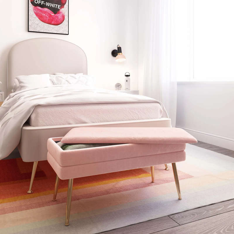 Vira Rectangular Storage Ottoman Bench