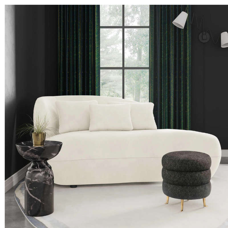 Zivah Velvet Day Bed Chaise Sofa