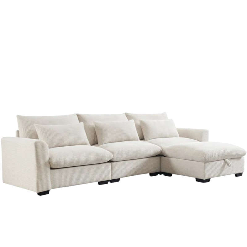 Enzo Sectional 3 Seater Sofa with storage Ottoman
