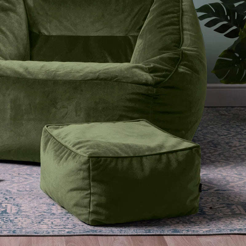 Jane Velvet Square Pouffe Ottoman