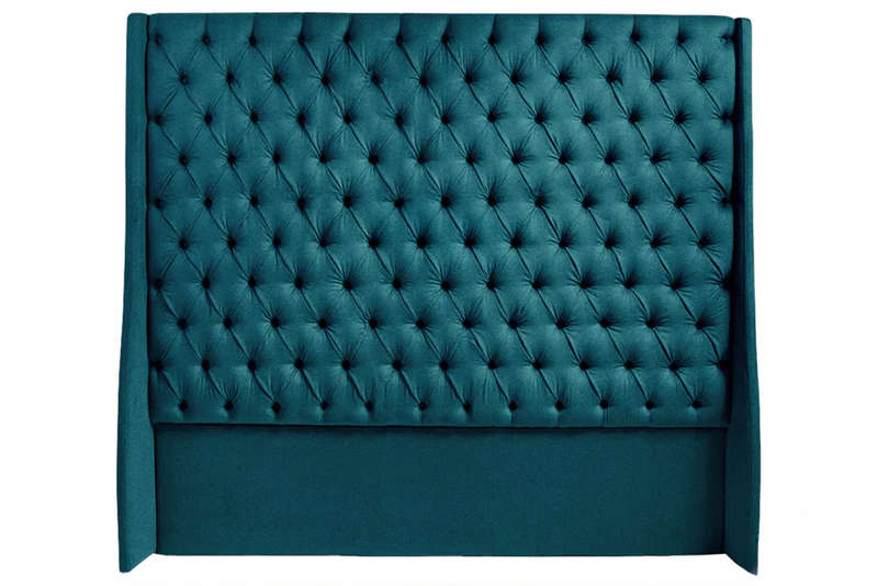 Ivy Buttoned Winged Velvet Headboard