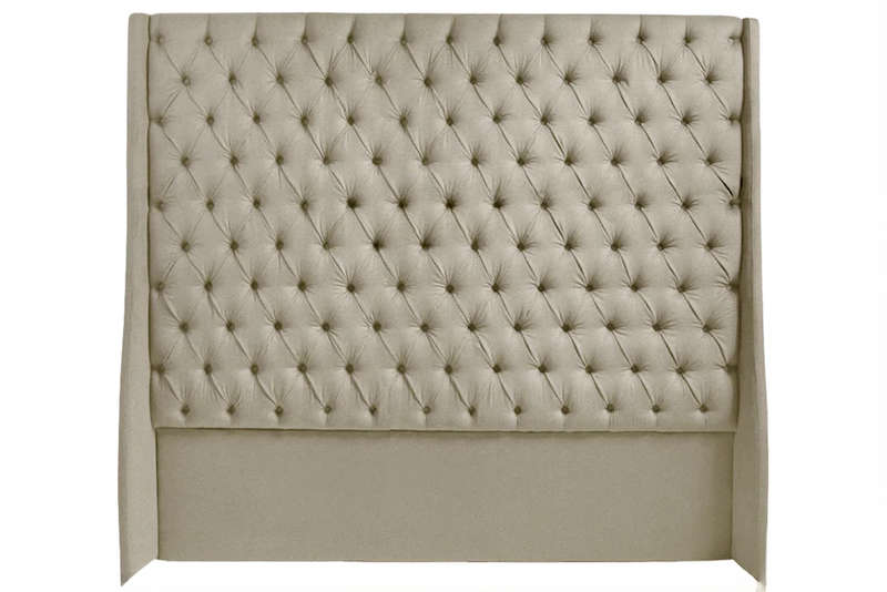 Ivy Buttoned Winged Velvet Headboard