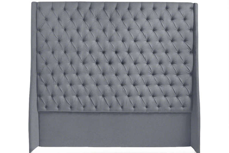 Ivy Buttoned Winged Velvet Headboard