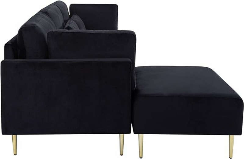 Erica Velvet L-Shaped Modern Sofa