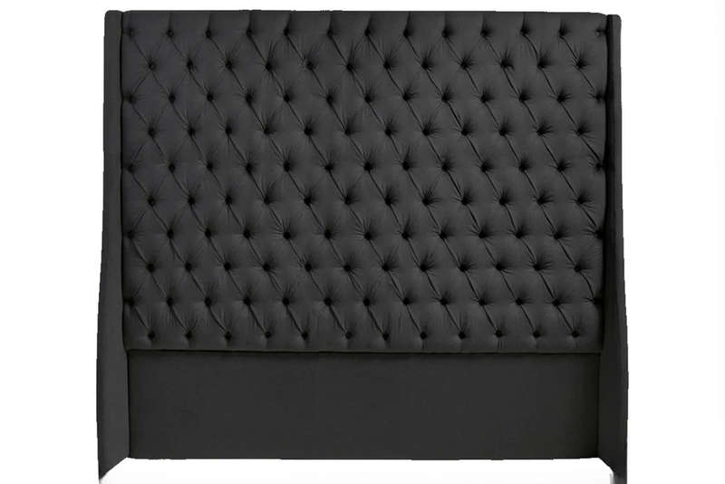 Ivy Buttoned Winged Velvet Headboard