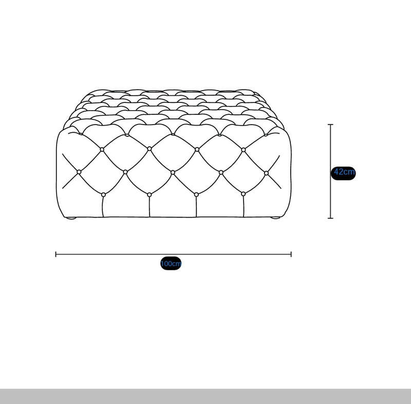 Abby Velvet Buttoned Square Ottoman
