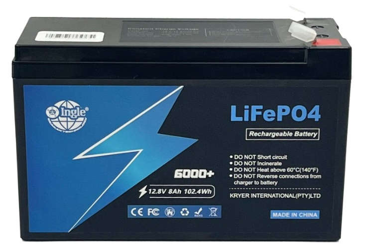Ingle 12.8V 8Ah LiFe P04 Battery (Box of 10 Units)