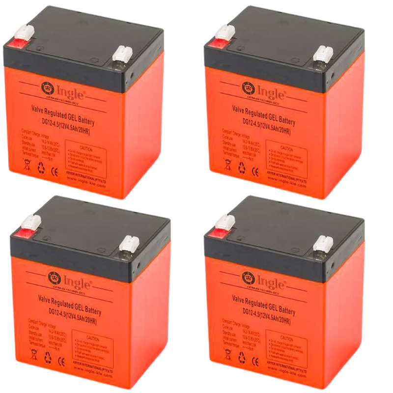 4 x 12V 4.5AH/20HR Valve Regulated GEL Battery - Ingle