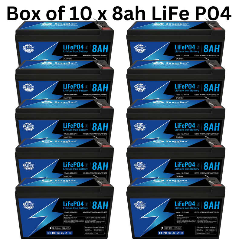 Ingle 12.8V 8Ah LiFe P04 Battery (Box of 10 Units)
