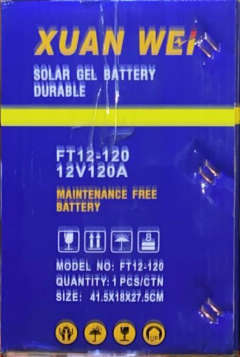 12V 120AH Durable Solar Gel Battery Slimline - Xuan Wei