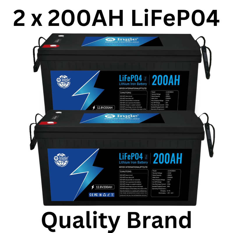 2 x 12.8V 200AH 2.56Kwh Lithium Battery - Ingle