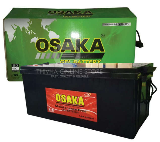 2 x OSAKA Deep Cycle Gel Battery 200AH 12V (100% FULL CAPACITY) - (2PCS-24V)