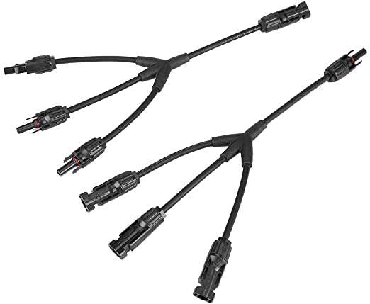 MC4 MALE/FEMALE 3-WAY SOLAR PANEL CONNECTORS PAIR