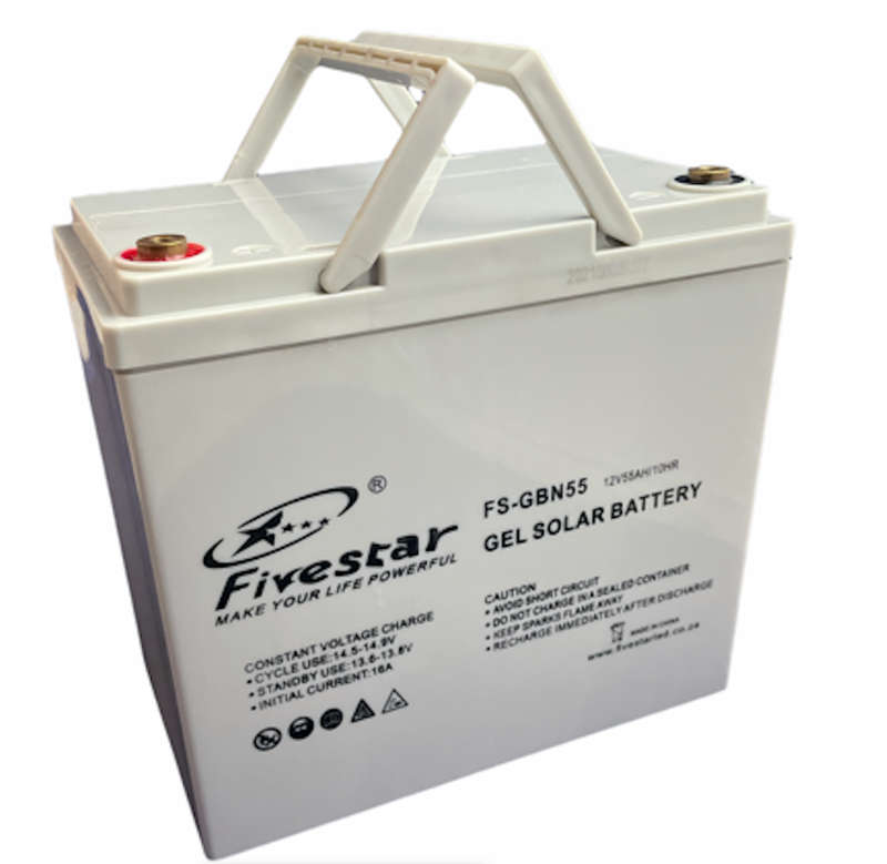Solar Gel 12V Battery 55AH Deep Cycle - FIVESTAR