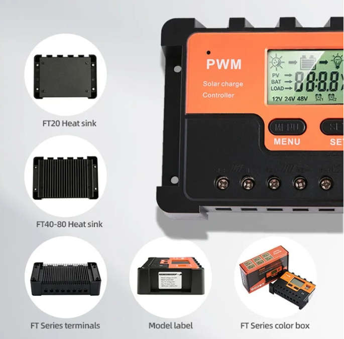 20A PWM 12/24V (Auto) Solar Charge Controller - AOITS (Double Solar Panel Input)