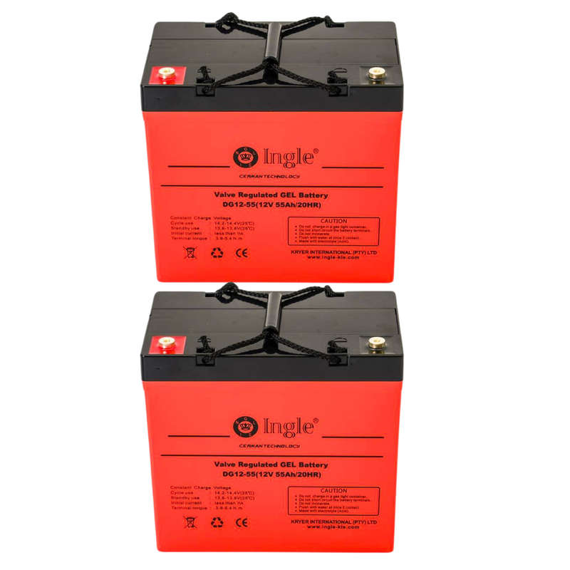 2 x 55AH 12v Ingle GFM Deep Cycle Battery DG12-55